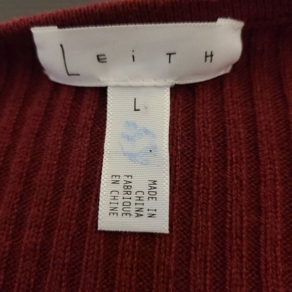 Leith?Burgundy?Wrap Style Ribbed Sweater L - Picture 7 of 8